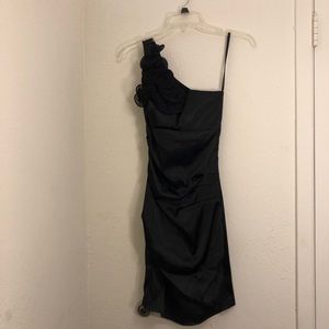 B. DARLIN Black Satin Dress from Macy’s
